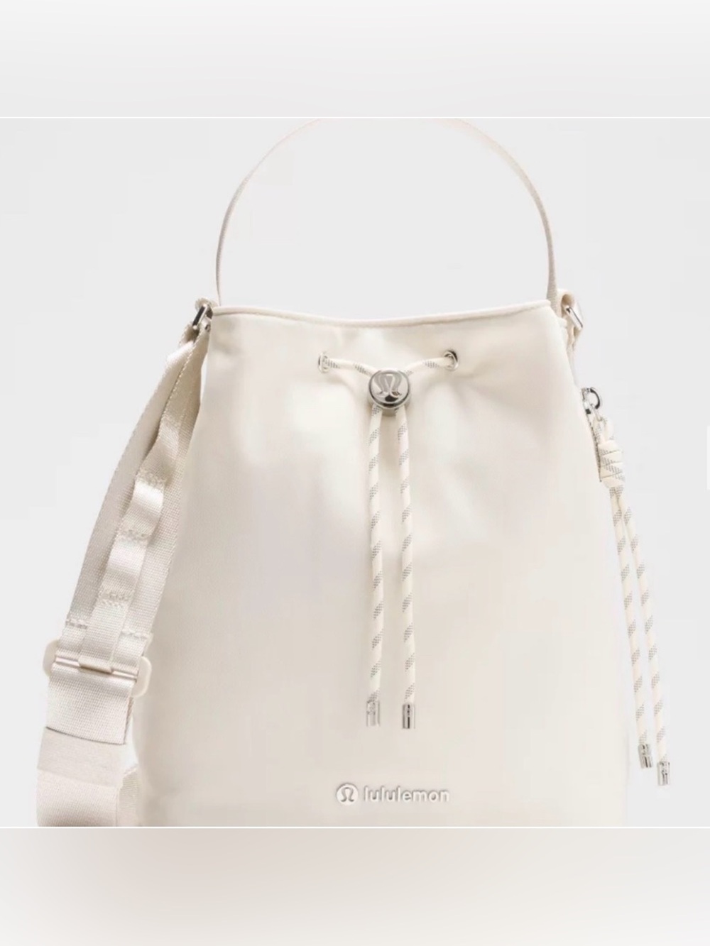 lululemon athletica Cream Drawstring Shoulder Bag